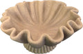 10" Large Handmade Decorative Bowl decor , Handicraft Scalloped Bowls for Modern Home Decor,Ruffle Decor,Key Bowl for Entry Table,Decorative Fruit Bowl for Kitchen Counter,Artificial Stone Beige