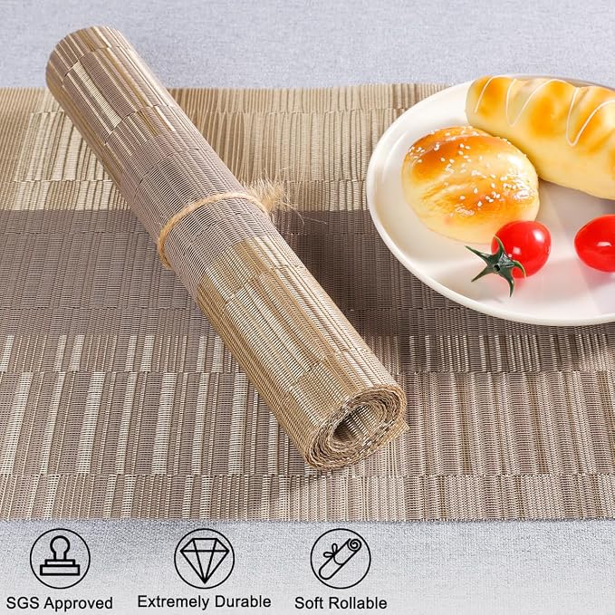 Table Runner 88 Inches Long, Vinyl Woven Farmhouse Table Runners | Washable - Image 2