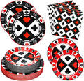 180PCS Casino Paper Plates and Napkins Party Supplies Serve 60 | Disposable by Osonm
