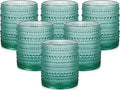 ZMOWIPDL Drinking Glasses Set of 6, 12oz Lake Blue Hobnail Glass Cups | Vintage by ZMOWIPDL