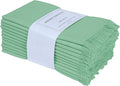 Bedding Craft Cotton Cloth Dinner Napkins Set of 12 – 18x18 Bird Egg Gray (Sea Green) with Fringed Corners – Machine Washable Fabric Napkins for Weddings, Parties & Everyday Dining