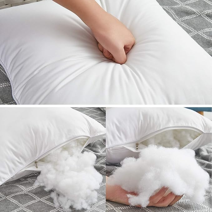 Oubonun 26 x 26 Pillow Inserts - Set of 2 - 100% Cotton Cover - 26 Inch Square - Decorative Pillow Inserts - White