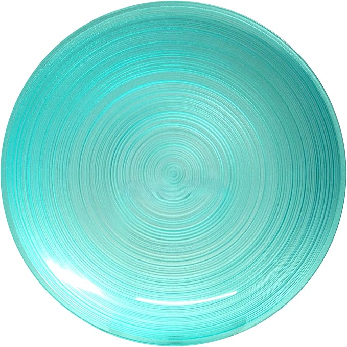 " OCCASIONS " 50 Plates Pack (25 Guests)-Wedding Party Disposable Plastic Plate Set -25 x 10'' Dinner + 25 x 7'' Salad & Dessert plates (Belize in Aqua)