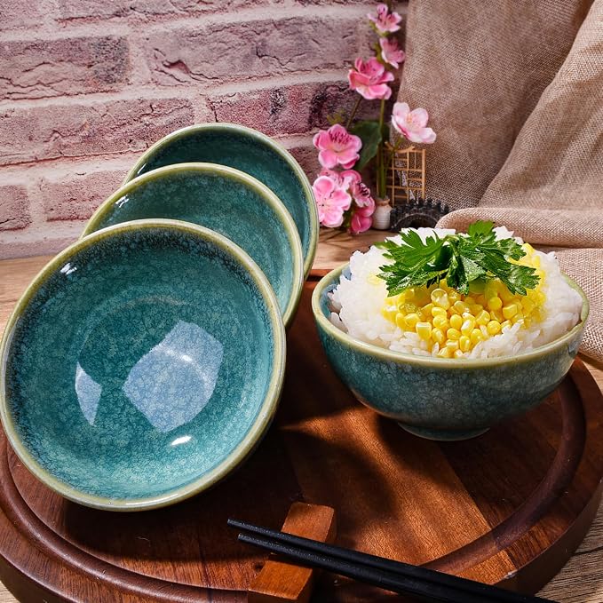 Porcelain Rice Bowls Ceramic Sushi Bowl Set of 4 Perfect - Image 5