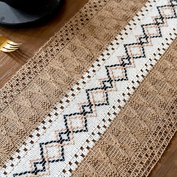 EMMTEEY Macrame Table Runner Boho Style 72 Inches Long, Scratch & Heat Resistant - Image 4