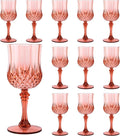 12Pack Plastic Wine Glasses, 7oz Vintage Goblets by LEYIQU