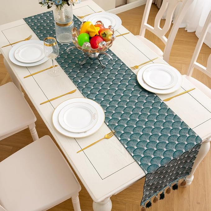 Table Runner, Vintage Luxury Embroidered Floral Jacquard Damask Fabric - Image 4