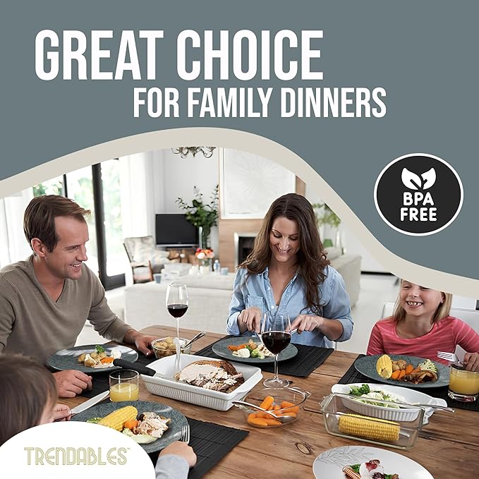 Trendables Disposable Dinnerware Decorative Plates Plastic Disposable Plates Set For 40 Guests 40 x 8 Inch Dessert Plate & 40 x 10 Inch Wedding Party Plate Set Aleh