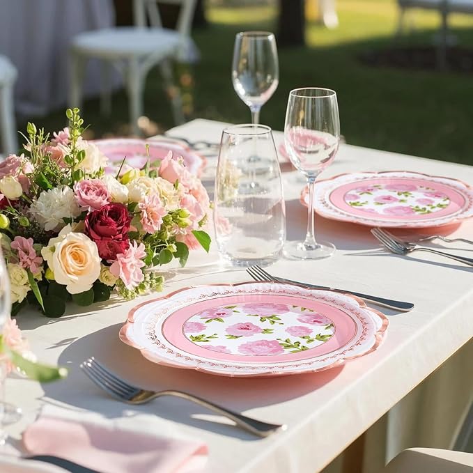 WRAPAHOLIC 25Pcs Floral Paper Plates - Image 4