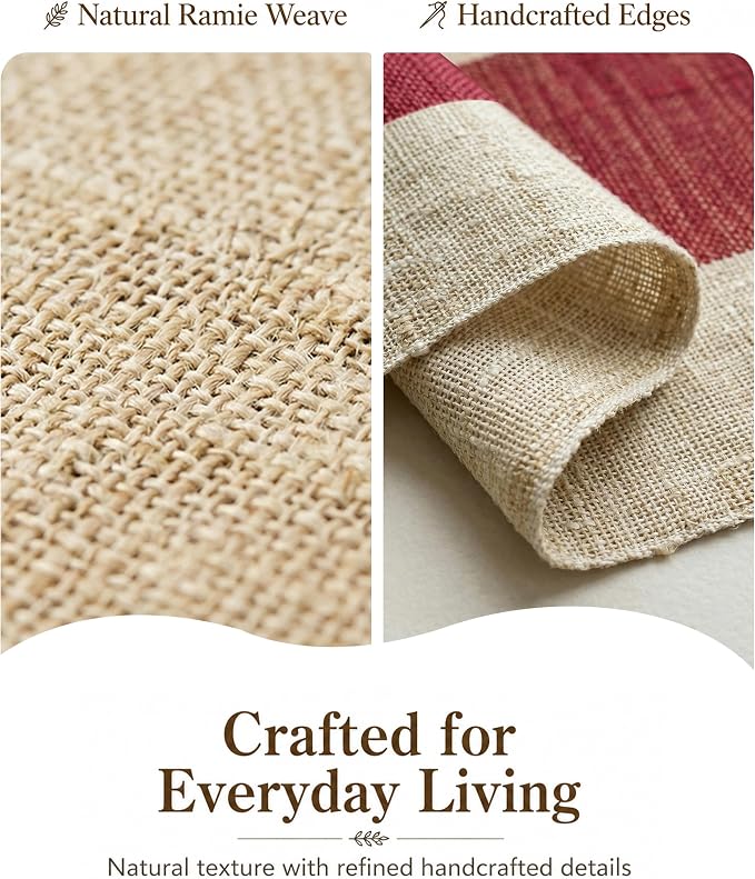 Table Runner, 13.8" × 72", 100% Natural Ramie, Handwoven | 100% Natural Ramie - Image 5