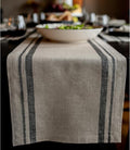 Solino Home 100% Pure Linen Table Runner, 14 x 108 in, French Stripe | Table by SolinoHome