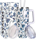 SYACOT 40 oz Tumbler with Handle and Straw Stainless Steel Insulated Tumbler by SYACOT