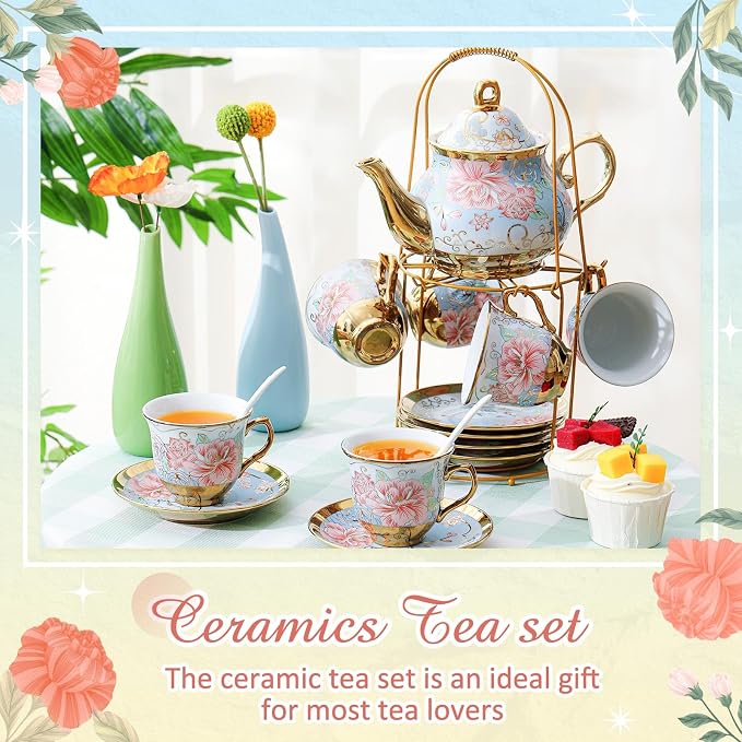 Zhehao 20 Pcs Porcelain Tea Set - Image 3