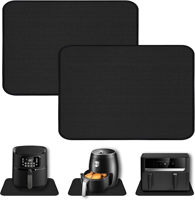 Heat Resistant Mats for Countertop,16x20 in Silicone Heat Resistant Mat for Air Fryer, Fireproof Pad for Coffee Maker,Toaster, Oven, Kitchen Countertop Protector Compatible with Ninja,COSORI, 2PCS