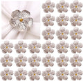 Flower Silver Napkin Rings Set of 50, Shiny Floral Napkin Ring Metal Holder | by MagicRealForBetterLife