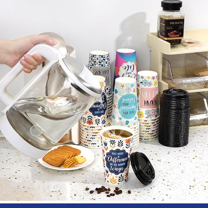 100 Pack 16 oz Disposable Coffee Cups - Image 4