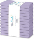 Blue Needles Solid Cloth Napkins Set of 12 Lavender 100% Cotton Dinner Napkins 18x18 inches - Soft, Reusable, Absorbent & Washable Linen, Ideal for Wedding Events, Parties & Everyday Use