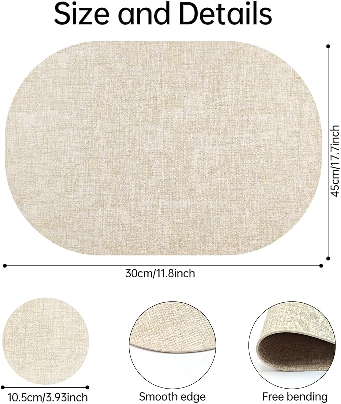 Faux Leather Placemats Set of 6 - Image 2