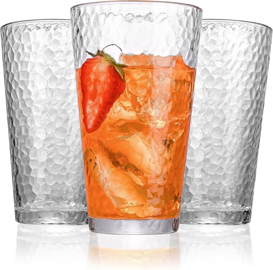 Amyoole Drinking Glasses Set of 8, 16oz Clear Highball Water Glasses | by Amyoole