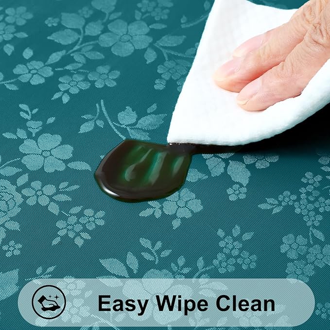 Smiry Square Table Cloth, Waterproof Heavy Duty Vinyl Tablecloths, Wipeable Washable Table Cover for Kitchen and Dining Room (Emerald Green, 54" X 54")