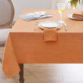 Softalker Extra Lang Table Cloth for 6/8 Foot Rectangle Table 60x120 inch Orang Faux Linen Tablecloth Outdoor Waterproof Stain and Wrinkle Resistant Table Cover for Fall Garden Party Decor Tabletop