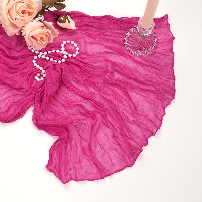 6 Pack Hot Pink Table Runner Cheesecloth 10Ft Gauze Cheese Cloth Table Runner - Image 7