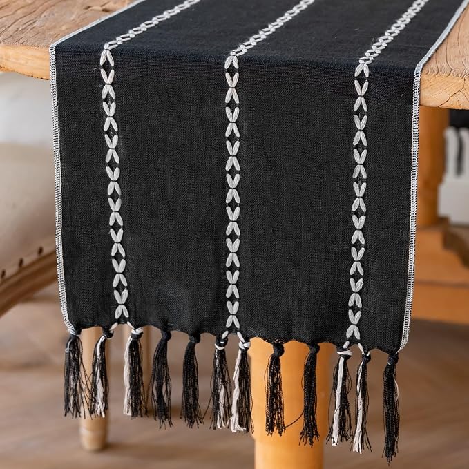 Black Table Runner 72 Inches Long - Image 4