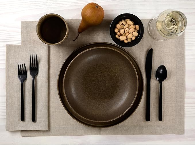 Solino Home Natural Linen Napkins Set of 6-100% Pure Linen Cloth Washable Dinner Napkins 20 x 20 Inch for Spring, Easter - Fete