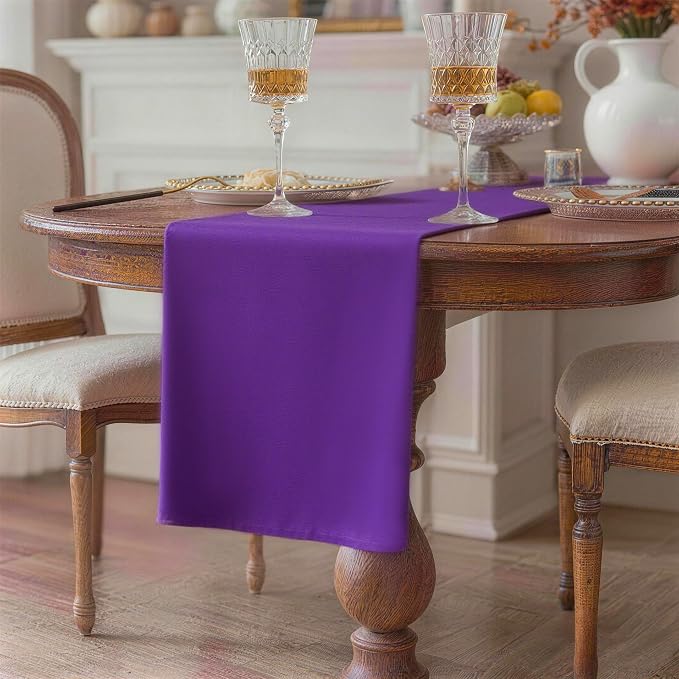 Purple Table Runner, Waterproof Washable Runners 36 Inches Long | Reusable - Image 2