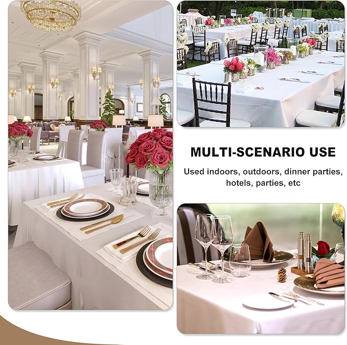 Fitable Navy Tablecloths for 6-8 Foot Tables, 6 Pack - 70 x 120 Inches - Reusable and Washable Table Clothes, Polyester Fabric Table Covers for Wedding, Party, Banquet