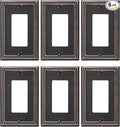 6-Pack Decorator Outlet Cover Plate, Decorative Switch Plates and Outlet Covers, Aged Bronze Metal Wall Plates for Electrical Outlets, Receptacle, GFCI Outlet, Dimmer Switch