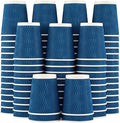 Lamosi 500 Count 8 oz Insulated Coffee Cups Bulk, Disposable Paper Cups No Lids 8oz, Corrugated Ripple Wall Design for Hot Beverage (Navy)