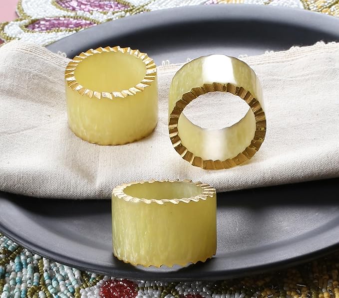 CLEENTABLE Epoxy Resin Napkin Rings Set of 12 - Handmade Dining Napkin Holder Classic, Everyday, Thanksgiving, Holiday, Christmas, Festive, Party, Gift, Farmhouse Décor (Green)
