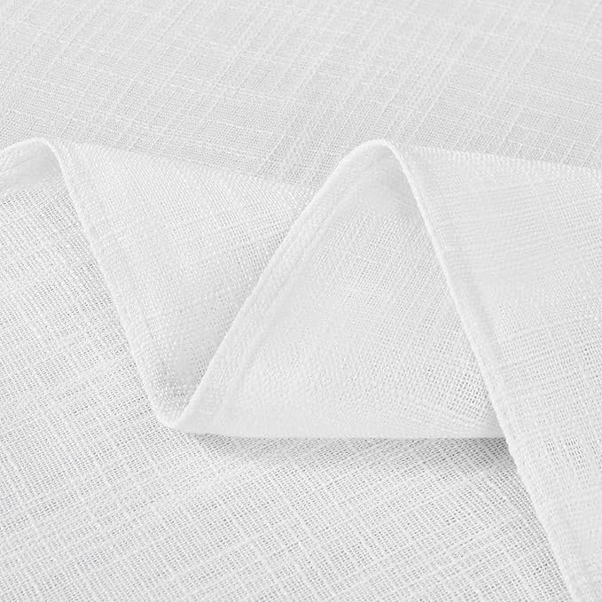 Softalker Linen Textured Rectangle Tablecloth, Waterproof Wipeable Farmhouse Burlap Table Cloth, Stain Resistant Wrinkle Free Table Covers for Kitchen Dining Holiday Party (60 x 104, White)