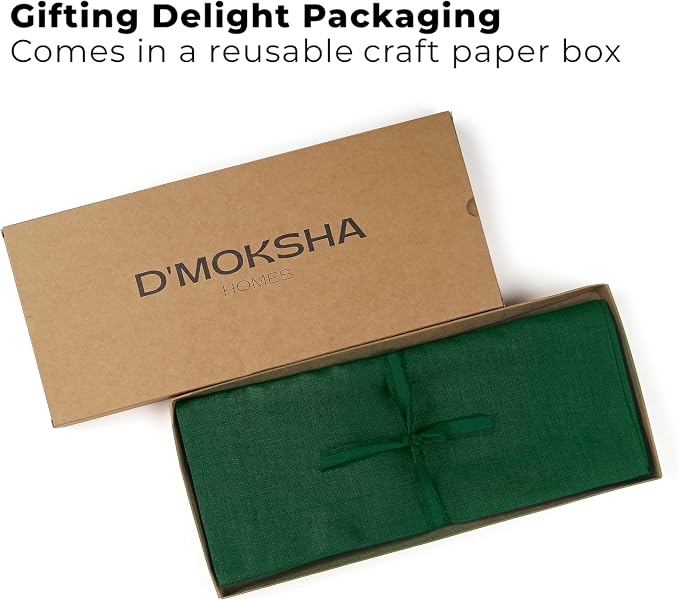 Classic Linen™ by D'Moksha Eden Green Table Runner 144 Inches Long, 100% Pure - Image 4
