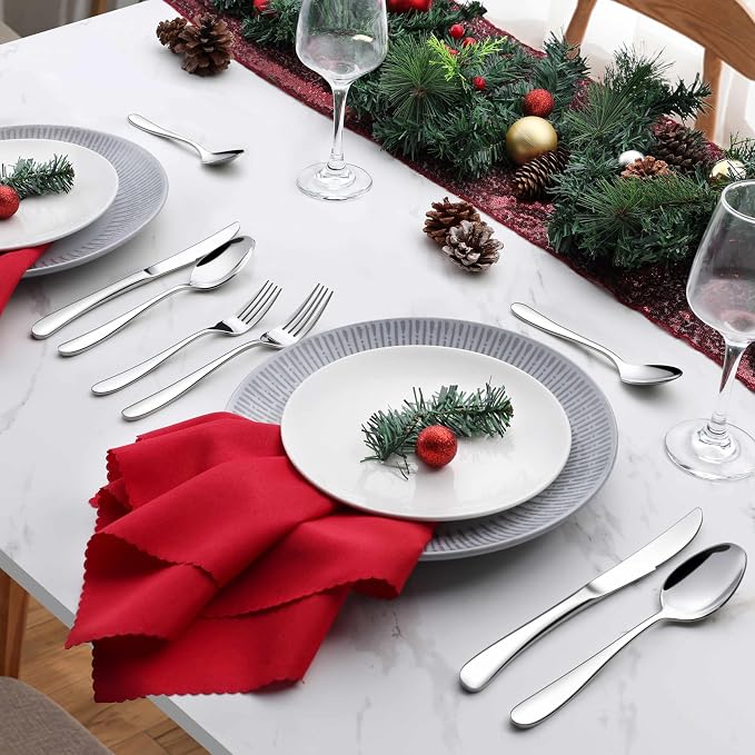 Onader 60 Piece Heavy Duty Silverware Cutlery Set - Image 8