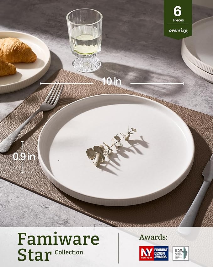 famiware Star Dinner Plates for 6, 10 inches Plate Set, Scratch Resistant - Image 3