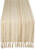DII Farmhouse Braided Stripe Table Runner Collection, Vintage Linen by DII