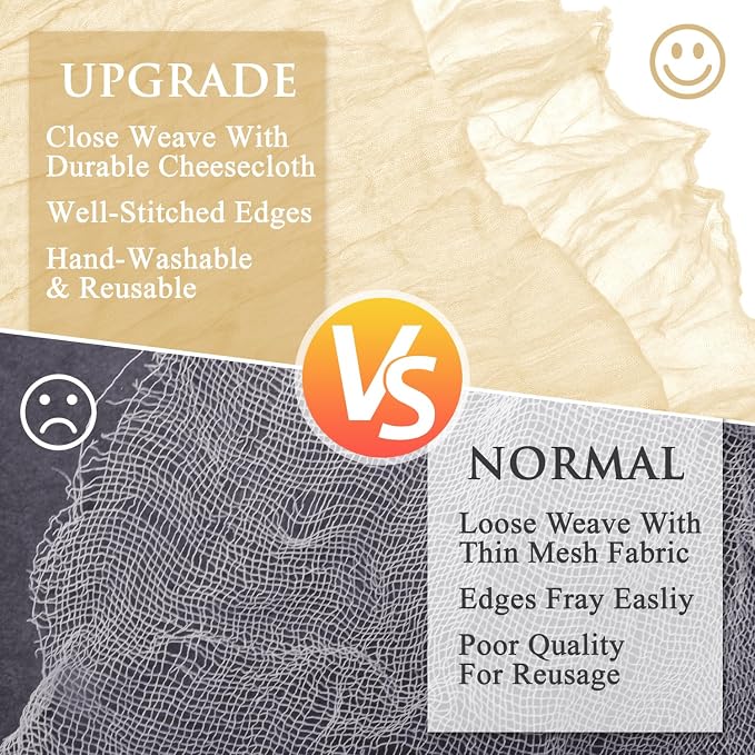 Cheesecloth Table Runner 10FT 2Pcs Beige Boho Gauze Rustic Sheer Runners | - Image 4