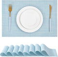 Leetaltree Soft Sky Blue Woven Placemats Set of 8 by Leetaltree-ArtatEveryTable