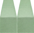 Light Green Burlap Table Runner 2 Packs Rustic Farmhouse Fabric 13x108 Inch | by B-COOL