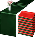Aneco 16 Pack Christmas Satin Table Runner 12 x 108 Inch Xmas Red by Aneco