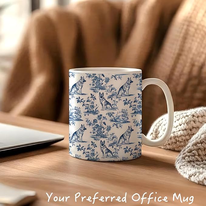 Chinoiserie German Shepherd Mug, German Shepherd Gifts - Image 4
