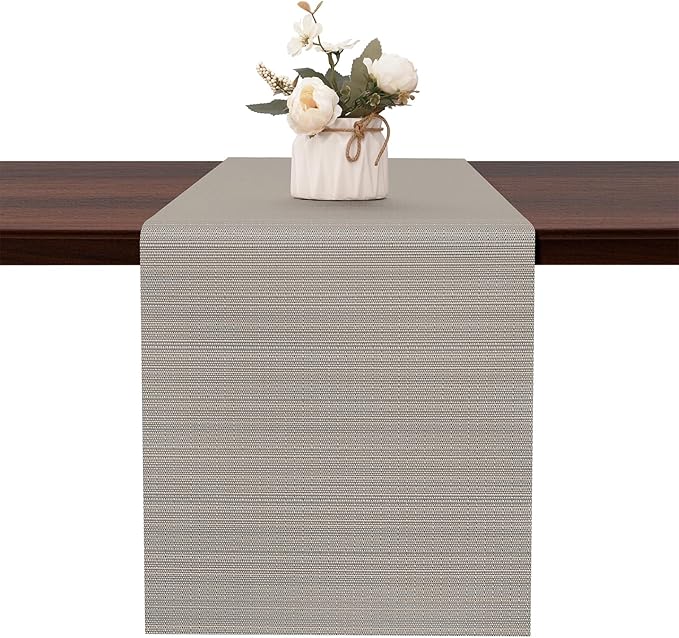 Table Runner 72 Inches Long, Vinyl Woven Heatproof Table Runners | Washable by Banchif