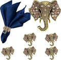 Elephant Napkin Rings Set of 6 Sparkly Rhinestone Africa Animal Napkin Holder by DavifinaNapkinRings