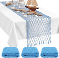 SATINIOR 3 Pcs 12 x 72'' Fishing Net Table Runner Party Decoration, Light Blue by SATINIOR