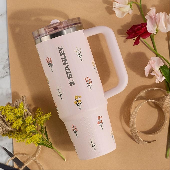STANLEY Quencher ProTour Flipstraw Tumbler, 30 oz, Rose Quartz Bouquets | - Image 8