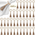 APTWOW Napkin Rings Set of 100, Wooden Napkin Rings, Wood Bead Napkins Rings by APTWOW