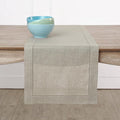 Solino Home Linen Natural Table Runner 36 Inches - Classic Hemstitch, 100% Pure Linen Coffee Table Runner 14 x 36 Inch Ideal for Dresser Tables - Spring, Easter