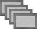 Vinyl Placemats Heat-Resistant Table Mats Washable Easy Clean Plastic Placemats for Dining Table Set of 4 (Dark Silver)